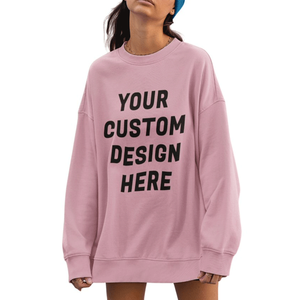 Sudadera con capucha con estampado personalizado de alta calidad para mujer, Sudadera de cuello redondo de felpa francesa de gran tamaño para otoño - Product Image 2