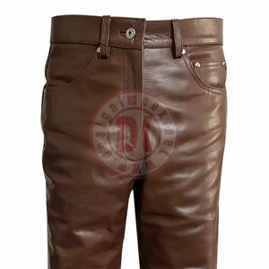 กางเกงหนังผู้ชายสำหรับนักขี่มอเตอร์ไซค์ เอวกลาง ปักลาย กันลม สไตล์สปอร์ต - Product Image 3