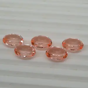 Pêche Morganite Quartz Pierre précieuse à facettes Doublet brun naturel de forme ovale pour la fabrication de bijoux Coupe à facettes - Product Image 1
