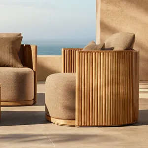 2024 NEW Modern Premium Teak Lounge Chair Luxury Byron Teak Outdoor Furniture Sofa Chair For Garden Patio
