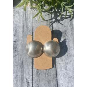 Navajo-Made Sterling Silver Ball Stud Earrings with Diamond and Pearl Trendy Hoop Earrings for Weddings Engagements Parties - Product Image 1