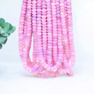 Lilas rose bonbon opale lisse Rondelle perles 6mm à 9mm brin de pierres précieuses en vrac pour la fabrication de bijoux approvisionnement en gros en vrac de l'Inde - Product Image 6