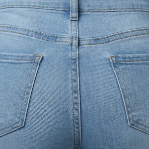 Pantalon en jean boyfriend à jambes larges pour femmes, jean droit à taille mi-haute, pantalon en jean personnalisé, couleur respirante, coton, streetwear - Product Image 5