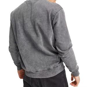 Sweat-shirts pour hommes en coton surdimensionnés vintage délavés à l'acide, tendance streetwear 2026, chauds et lourds - Product Image 3