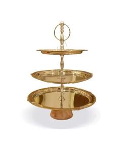 Présentoirs à gâteaux ronds dorés en métal/cristal Présentoirs décorés Présentoir à desserts pour mariages fêtes d'anniversaire - Product Image 1