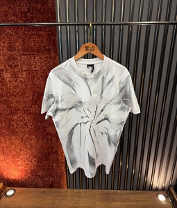 T-shirt décontracté à manches courtes et col rond pour homme, grande taille, personnalisé, en coton écologique, 300 grammes, anti-boulochage, satiné, anti-plis - Product Image 5