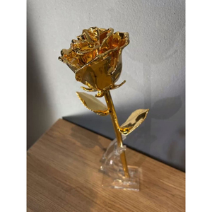 Flor decorativa moderna chapada en oro rosa de 24 K calidad superior rosa de oro de 24 K para fiestas de boda eventos uso a bajo precio - Product Image 3