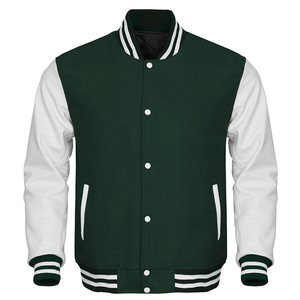 Heavyweight Wool Varsity <b>Jacket</b> with <b>Leather</b> Sleeves Custom College Team Letterman CollegeBaseballjacket for <b>men</b> - Product Image 2