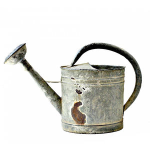 กระป๋องน้ำทรงกลมเคลือบสังกะสีแบบชนบทใช้ในสวนเหยือกโลหะสำหรับรดน้ำในบ้านดีไซน์สร้างสรรค์ - Product Image 1