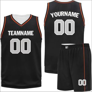 Camiseta de baloncesto reversible personalizable de 100% poliéster para hombre, conjunto de uniforme de entrenamiento transpirable barato personalizado - Product Image 3
