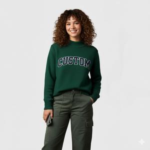 Sudadera Casual de Cuello Alto con Bordado Personalizado y Estampado Multicultural Griego para la Universidad en Invierno - Product Image 3