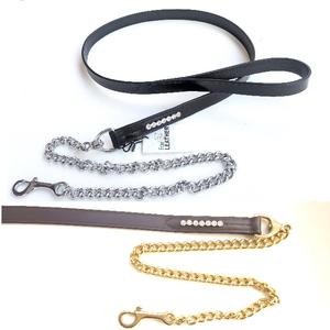 Cuerda de Cuero Resistente para Caballos, Cadena de Metal con Incrustaciones de Diamantes de Imitación Brillantes, Mango Duradero para Exhibición Ecuestre - Product Image 1