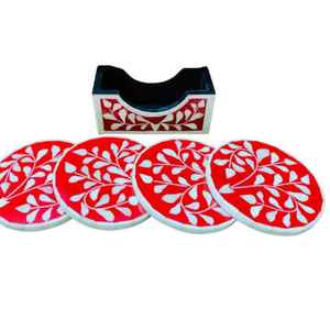 Juego de Posavasos Artesanales de Hueso con Incrustaciones, Impresión UV, Elegantes y Decorativos para Bebidas, Decoración del Hogar, Recuerdos de Boda, Regalos - Product Image 2