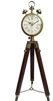 Accessoire de décoration d'intérieur d'horloge de plancher en bois vintage nautique avec support de trépied antique