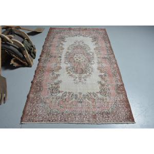 Tapis vintage 4,1x6,9 pieds, tapis persan turc en laine rouge - Product Image 1