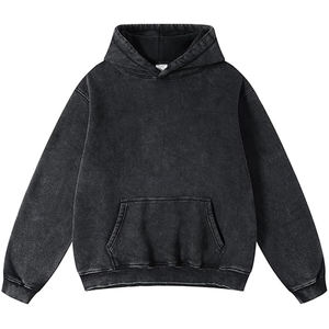 High Quality Men's <b>Black</b> <b>Sweatshirt</b> Quick Dry Breathable Plus Size Hoodie Custom Logo Unisex Winter Apparel <b>Plain</b> Dyed - Product Image 1
