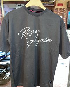 Vente chaude unisexe 100% coton poids lourd éponge française imprimé personnalisé surdimensionné col rond T-shirts hommes T-Shirts - Product Image 6