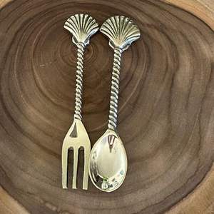 Luxury brass <b>cutlery</b> <b>set</b> with gold finished and designer handles ideal for fine dining weddings and elegant dinner parties - Product Image 4