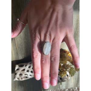 Reda Galvan Rose Gold Plated Bezel Set Cluster <b>Ring</b> <b>Moon</b> Stone Sterling Silver Fashionable Size 6.25 Licensed Private Brand 'IS' - Product Image 2