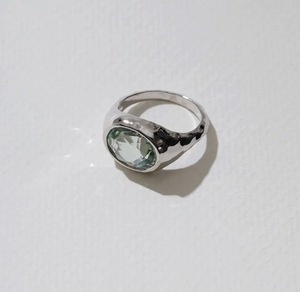 S925 14K <b>Gold</b> Plated Chunky Natural Green Amethyst <b>Ring</b> Customizable for Retail OEM ODM from Thailand - Product Image 1