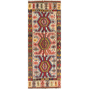 Alfombra de Lana Tejida a Mano con Patrón Geométrico Azul Nuray, 9x12, Alfombra Grande para Sala de Estar, Decoración de Pasillos - Paem-783 - Product Image 1