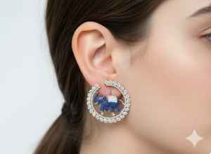 Elegantes pendientes de estilo elegante, joyería de diseñador polaca de rodio blanco, ideales para fiestas de mujeres y eventos festivos - Product Image 2