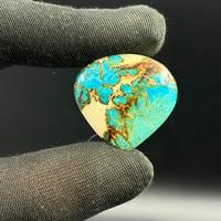 36,20 carats de variscite turquoise naturelle, pierre précieuse en forme de cœur, 30x30x8 mm, qualité AAA, bleu, pour la fabrication de bijoux, taille personnalisable
