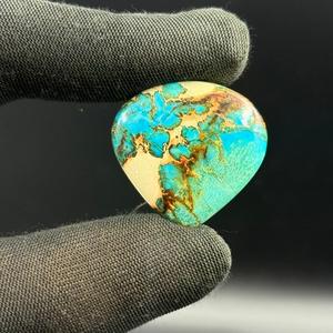 36.20Ct Natural Variscita Turquesa Piedra preciosa suelta Forma de corazón 30X30X5MM Calidad AAA para la fabricación de joyas Tamaño personalizable - Product Image 3