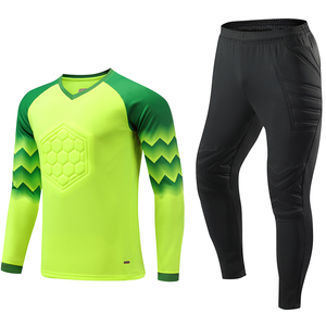 2021 New Men's Soccer Training Uniform Long <b>Sleeve</b> <b>Protective</b> Sponge Jersey with Pants Kids Football Goalkeeper Gear Set - Product Image 1