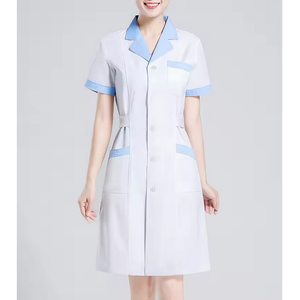 Blouse de laboratoire de base personnalisable pour femmes, longueur régulière, manches courtes blanches pour les hôpitaux comme uniformes - Product Image 5