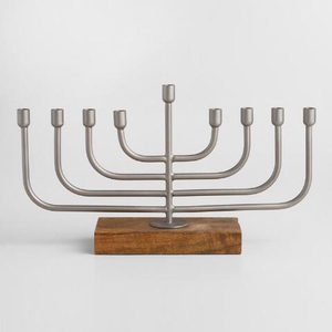 Metal Iron Sterling <b>Black</b> Menorah - Product Image 5
