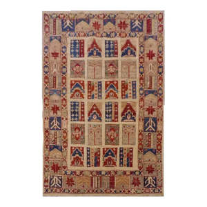 Alfombra afgana anudada a mano, única en su tipo, de 8'10 x 11'7, Afg102 - Product Image 1