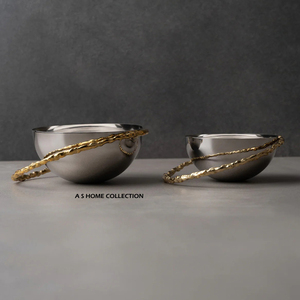 Bol décoratif de service au design moderne, en verre et métal, pour la décoration de table à la maison, à l'hôtel ou au restaurant - Product Image 4