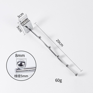 Ganchos colgantes para slatwall tipo cascada, de seguridad ligera, de metal plateado cromado, para exhibición de ropa en pegboard de tienda - Product Image 3