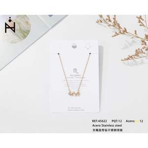 Colgante del zodiaco Escorpio, collar de acero inoxidable chapado en oro para mujer, regalo de joyería de moda - Product Image 3