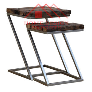 Mesa nido de metal de acero inoxidable con tapa de cristal y muebles de sala de estar modernos para café, Mesa Central a precio mayorista - Product Image 4