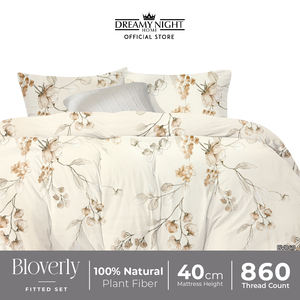 Juego de Sábanas Bloverly Estampadas de Fibra Vegetal Natural de 860 Hilos, Tamaño Queen, Bolsillo Profundo de 30 cm, Modernas, Suaves, Duraderas, No Desechables, para Hotel - Product Image 3