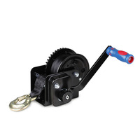Treuil manuel TRIDENTE 1600 lb/725 kg avec rapport de transmission 4.1:1, frein et crochet de chargement rapide préinstallé pour SUV/bateau/voiture