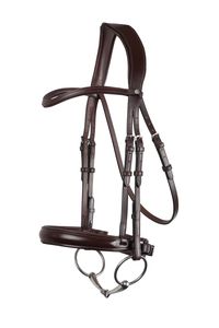 Brida ergonómica de cuero negro con hebillas de acero inoxidable para propietarios de caballos - Product Image 2