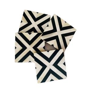 Ensemble de sous-verres à thé en incrustation d'os à motif carré de luxe tapis de tasse de couleur personnalisée d'artisanat artisanal - Product Image 1