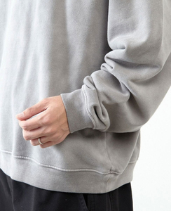 Oversize Hoodies <b>Sweatshirt</b> New Style Crew Neck Street Wear Blank Pullover <b>White</b> Crewneck Cotton Oversize <b>Men</b> Wearing - Product Image 6