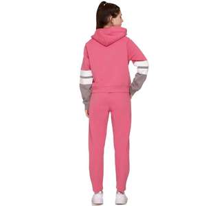 Conjunto de 2 piezas de algodón 100% de alta calidad, Sudadera con capucha de gran tamaño, pantalones para correr, sudadera con hombros caídos, pantalones de chándal, patrón sólido para invierno - Product Image 2