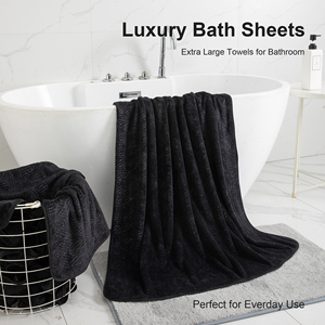 8 Piece Luxury Plush <b>Microfiber</b> <b>Bath</b> <b>Towel</b> Set Oversized <b>Bath</b> Sheets and Hand <b>Towels</b> Lightweight and Soft Durable Washcloths - Product Image 3