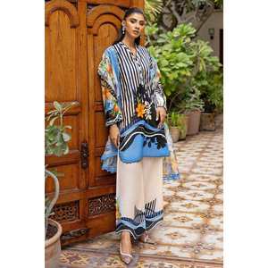 Ensemble 3 pièces non cousu pour femme en tissu imprimé avec dupatta en coton papier, collection PC-52002 - Product Image 4