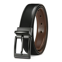 Ceinture Homme Formelle en Cuir de Vachette de Haute Qualité Fabriquée sur Mesure, Style Vintage, Boucle Automatique en Alliage, Respirante, Imperméable, Motif à Carreaux