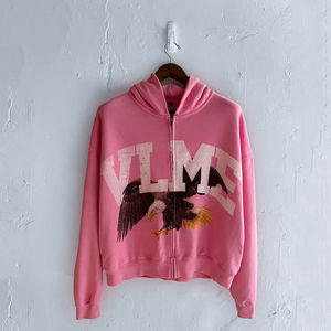 OEM Personnalisé Casual Sporty Boxy Lightweight Distressed Lively Graphic Printing Sweat à capuche zippé pour hommes - Product Image 2