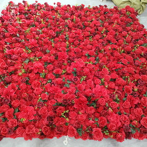 DKB Venta caliente 8ftx8ft cortina enrollable FONDO DE BODA rosa roja Pared de flores - Product Image 2