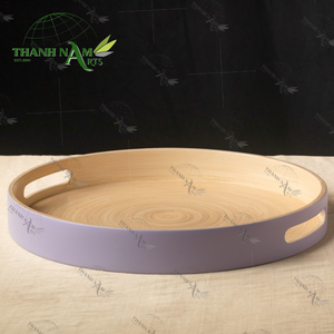 Plateau de service en bambou filé sur mesure OEM organisateur écologique fait à la main plateau à fruits recyclable décoratif durable pour la maison et la cuisine - Product Image 4