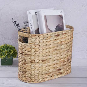 Natural <b>Seagrass</b> Woven Rectangle <b>Basket</b> <b>with</b> <b>Lid</b> Water Hyacinth Storage <b>Basket</b> From Vietnam Straw Rope for Indoor Storage - Product Image 6