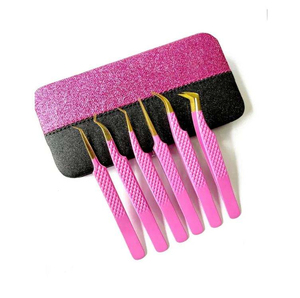 Pinces à cils professionnelles en acier inoxydable de couleur personnalisée, anti-magnétiques, avec poignée confortable, service de logo OEM ODM pour salon, longueur 10 mm - Product Image 4